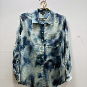 Women’s Blue Tie-Dye Button-Down Shirt